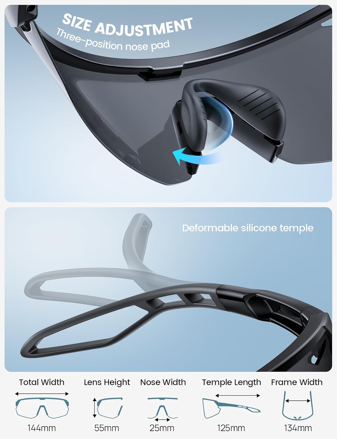 Lamicall 24g Polarized Sports Sunglasses for Men Women - UV400 Protection Sun Glasses for Baseball Running Cycling Fishing - Image 6